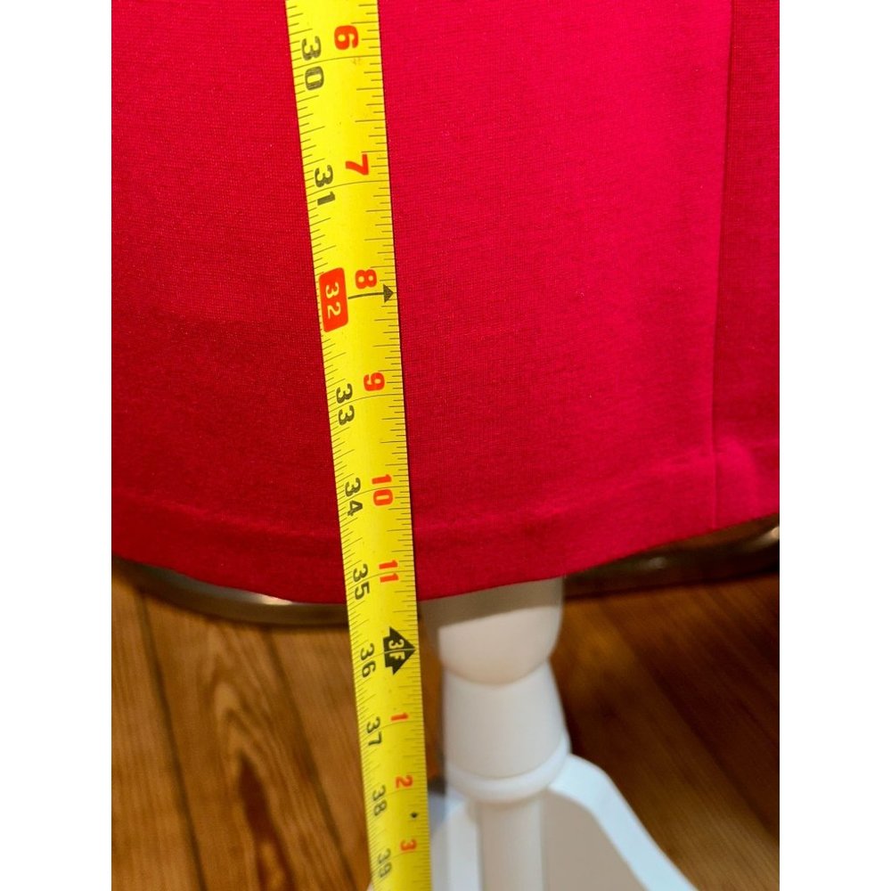 Chico’s Red Dress Bell Flare 3/4 Sleeves Midi Women Valentine Round Neck Holiday - Picture 11 of 11